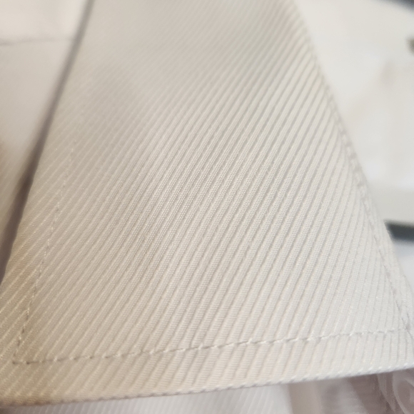 Men's Button Up  Dress Shirt Size 18 1/2 34/35 Uses Cuff Links Plus Size - Picture 6 of 7